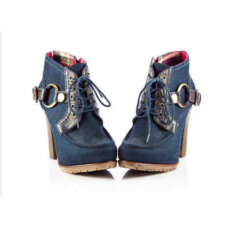 Womens Blue Suede Boots